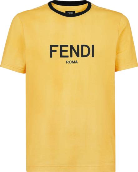 black fendi shirt yellow logo|fendi crewneck t shirt.